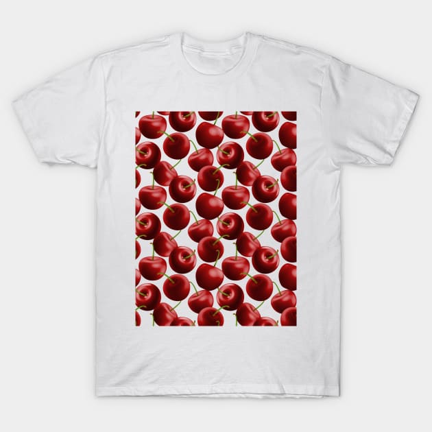 Cherries Graphic Pattern Art T-Shirt by Designoholic